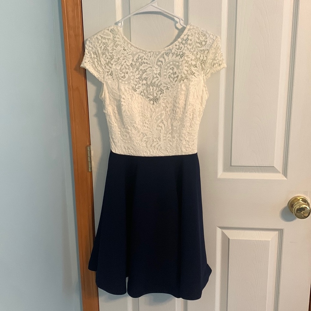 Light blue with what lace short dress